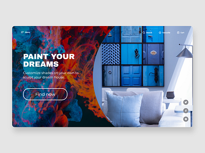 Landing page design for customising paint your dream building icon design landing page photography uidesign website design