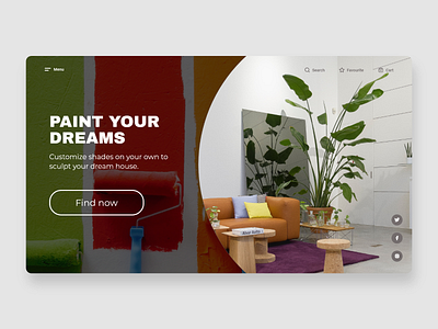 Landing page design for customising paint your dream building icon design landing page photography uidesign website design