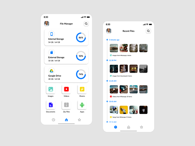 File Manager App UI design in Light mode figma file manager light mode ui desgin