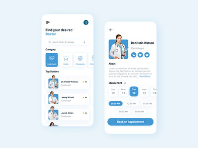 Doctor Appointment Booking App UI Design app design doctor appointment figma uidesign