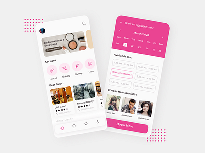 Beauty Salon Schedule App UI Design beauty salon figma mobile app design uidesign