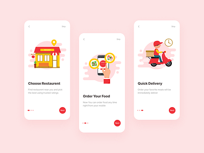 Food Delivery App Onboarding Screeens