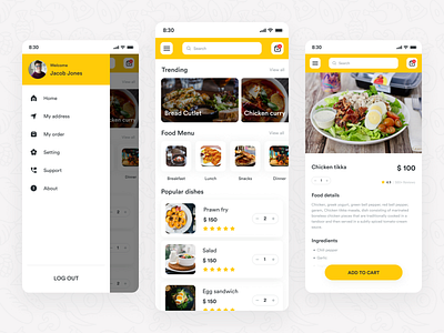 Food Delivery App branding design figma ui uidesign