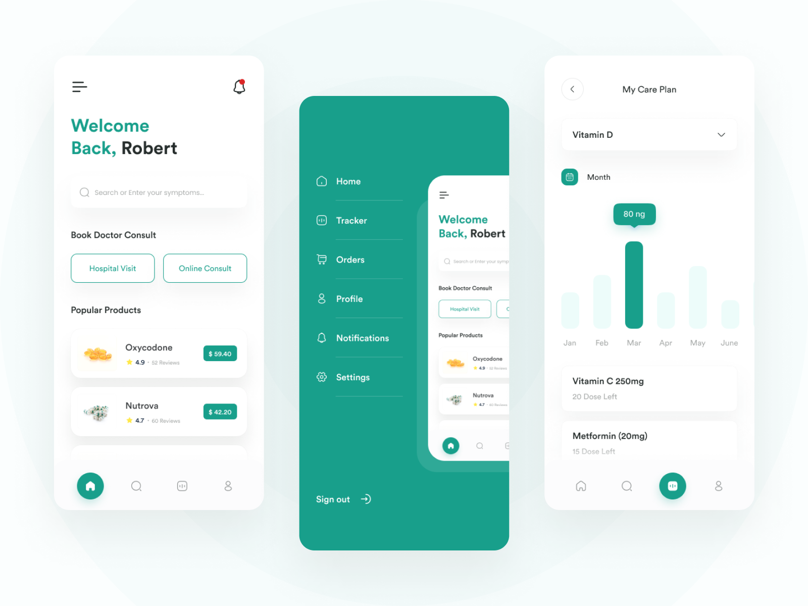 Vitamin Tracker App by Aarthi on Dribbble