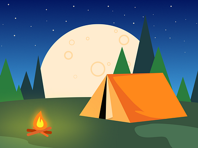 Campfire Illustration campfire design graphic design illustration