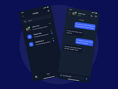 Chat App chatapp explorationdesign messagesapp mobileapp uidesign uiux