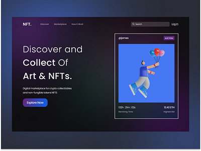 NFT Digital Art Marketplace - Landing Page