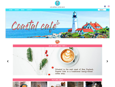 Coastal Cafe website design logo ui design website design