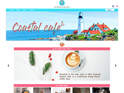 Coastal Cafe website design