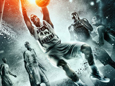 ESPN Harrison Barnes abstract basketball dunk editorial photoshop sport