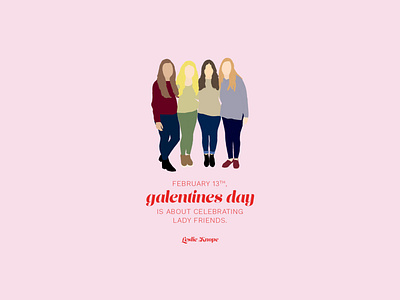 Galentines Day design digital art digital illustration digital portrait feminine galentines galpals girl girlfriends graphicdesign illustraion illustrator pink red type typography vector