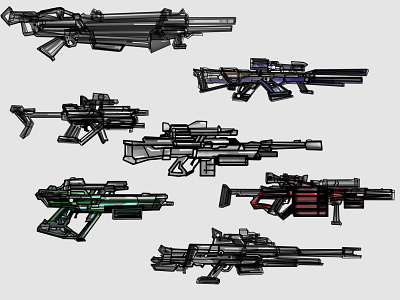 weapons design guns copy illustration pixel