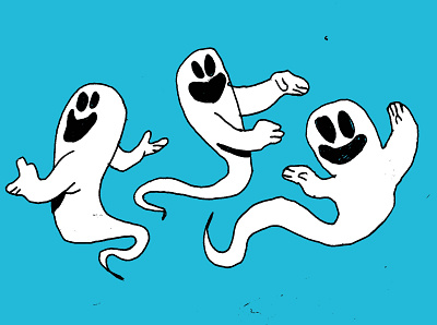 ghosts concept children childrens art concept art digital drawings flat ghosts halloween hand drawn illustration