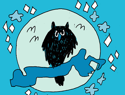 Spooky Owl children children book illustration digital drawing drawing challenge drawings flat halloween illustration night owl