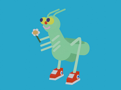 3d grasshopper 3d blender character character design children design digital flat illustration