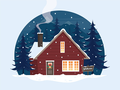 Welcome Winter - Illustration house illustration illustration vector vector illustration winter winter is coming