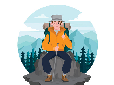 Backpacker - Illustration by hadi kurnia on Dribbble