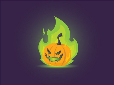 Fire Pumpkin - Illustration design fire graphic design halloween halloween design illustration pumpkin vector