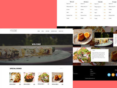 Freebie- Foodie PSD Restaurant HomepageTemplate