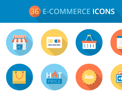 Flat E Commerce Icon Set ai eps flat freebie freebies icons png psd vector