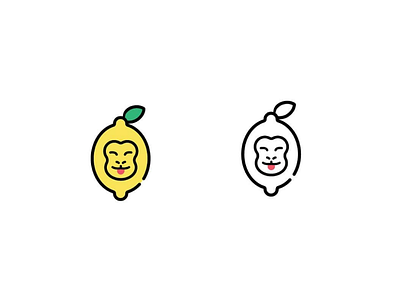 Lemon Face Art art face lemon logo minimal monkey ui
