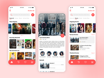 Streaming Korean Drama App app branding mobile ui