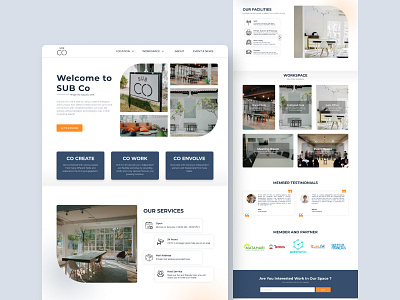 Redesign UI of SUB Co's Website branding co working space company profile coworking space landing page landing page website ui ui design uiux web design website website design