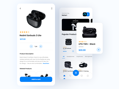 UI Design For An Online Ear Gadget Ecommerce Shop