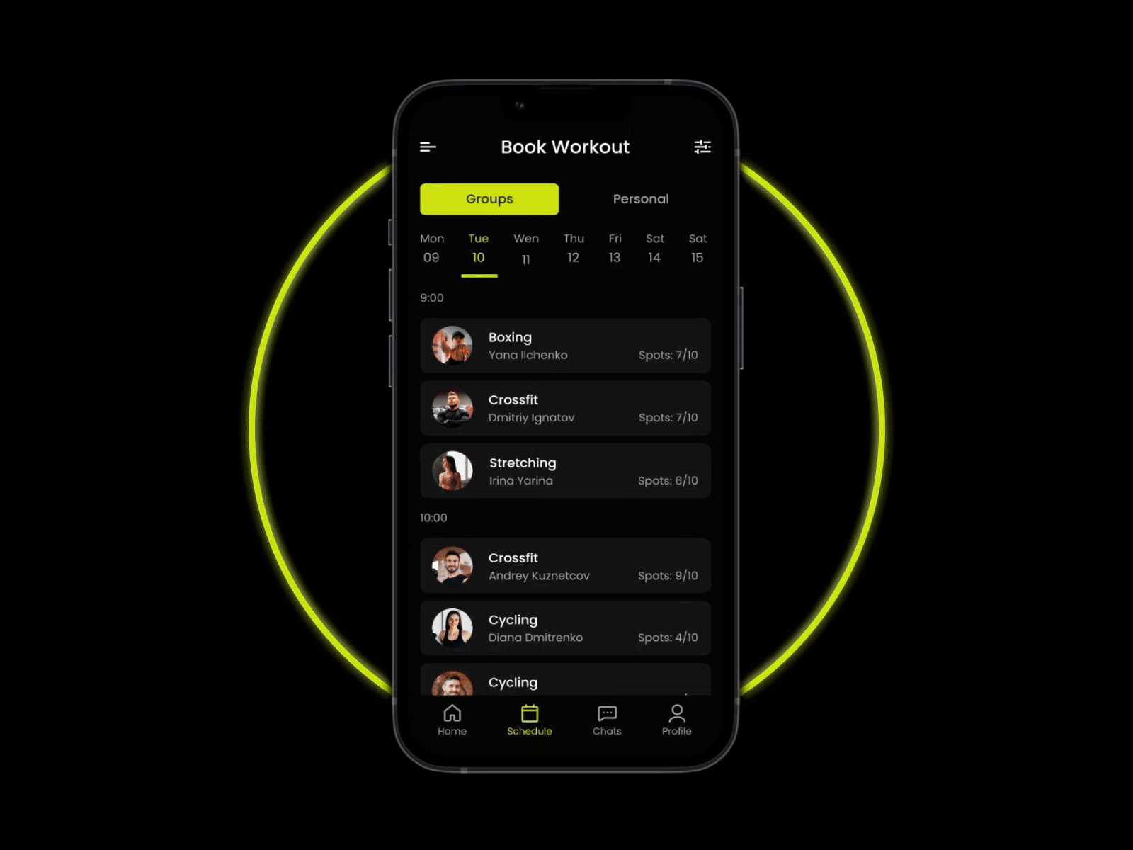 SportForce fitness mobile app