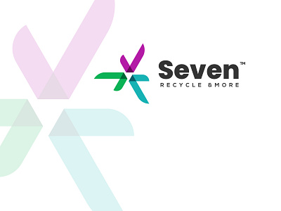 Seven Recycle Logo Design design illustration illustrator logo logo mark typography