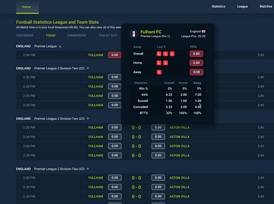 sport app arena dashboard fantasy league sport