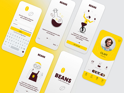 BEANS App - virtual guide for coffee lovers figma interface mobile mobileapp ui uxui