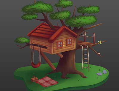 Tree house casual illustration