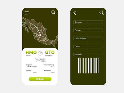 Daily UI 020 100daychallenge 100days aesthetic basic beginner country dailyui dailyuichallenge design haberdashery location location tracker mexican mexico package tracker ui ux
