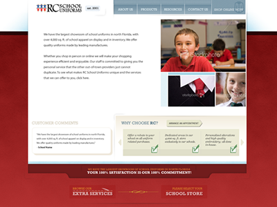 Redesign of School Uniforms Website (v3) children clean interface redesign school website