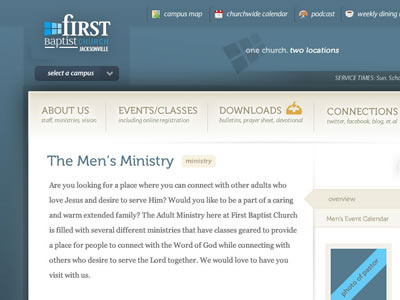 FBCJax.com Redesign 2011 - V2 978 church clean css design html ministry website