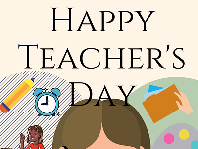 Happy Teacher's Day art celebration design graphic design icon illustration illustrator poster art poster design posters teachers
