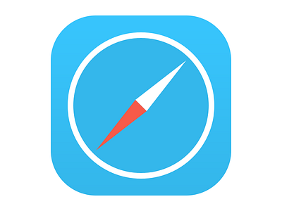 Flat iOS 7 Safari Icon flat flat design icon icon ios 7 safari safari icon