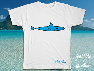 Sharky design logo sharky t shirt