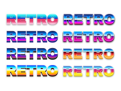 8 Free Illustrator Neon 80s Text Effect