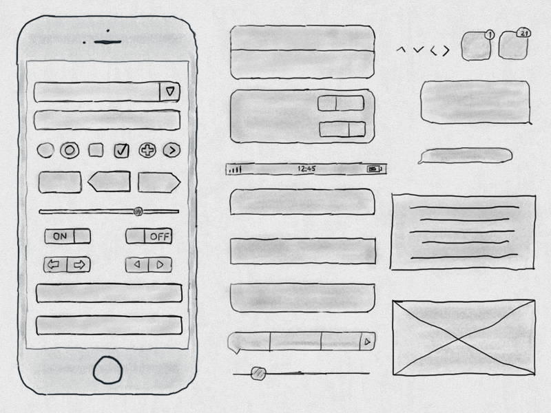 Free hand drawn iphone 6s ui kit