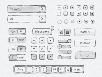 Hand Drawn Ui Kit free freebie hand drawn kit photoshop ui ui kit