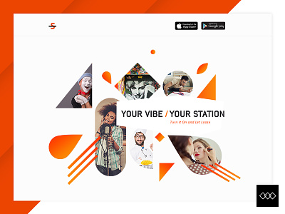 Landing Page creators lines mobile app music orange shapes ui design users ux design web design