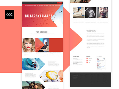 Homepage of a storyteller black red stories storyteller ui ui design ux ux design web design website world class