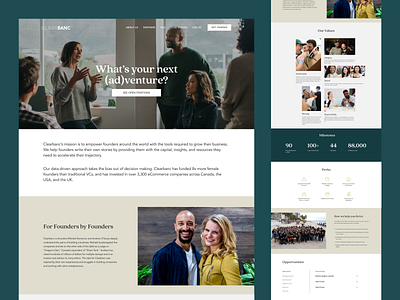 Clearbanc - Careers Page [2] careers landing page ui ux