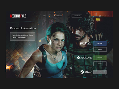 Landing Page - Resident Evil 3 Remake - CAPCOM [1] landing page resident evil ui ux visual design web design