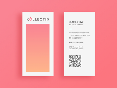 Kollectin Business Cards business cards editorial design jewelry pink
