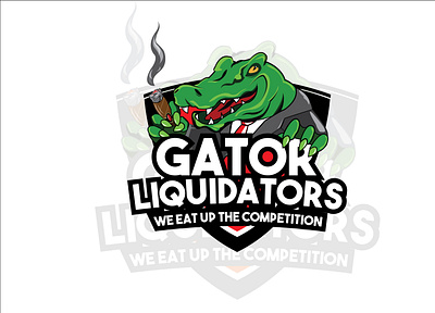 8 aligator cigar design illustration logo suit vector