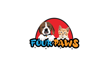 Four Paws cat cat logo design dog dog logo illustration logo paws vector