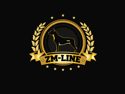 ZM Line design dog dog logo illustration logo vector